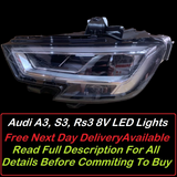 Genuine Oem Audi A3/S3/RS3 8V 2016-2020 Full Led Headlight/Headlamp Assembly Left/Passenger/Near side complete light