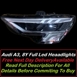 Genuine Oem Audi A3/S3/RS3 8Y Full LED Headlight/Headlamps Assembly Left/Passenger/Near Side