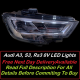 Genuine Oem Audi A3/S3/RS3 8V 2016-2020 Full Led Headlight/Headlamp Assembly Right/Driver/Off Side complete light