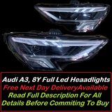 Genuine Oem Audi A3/S3/RS3 8Y Full LED Headlight/Headlamps Assembly Right And Left Side Complete Pair