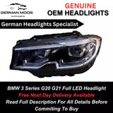 BMW 3 Series 2019-2024 G20 G21 LED Headlight Left/Passenger/near side genuine OEM