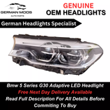 BMW 5 Series 2017-2020 Pre Lci G30 G31 F90 M5 Adaptive LED Headlight/headlamp Left/Passenger/Near Side