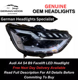 Genuine Oem Audi A4/S4/Rs4 2020-2024 B9.5 Facelift full LED Headlight/Headlamp Assembly Right/Driver/Off Side