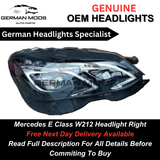 Genuine Oem MERCEDES E CLASS W212 2009-2016 INTELLIGENT ADAPTIVE Led HEADLIGHT/Headlamp Right/Driver/Off Side