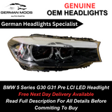 BMW 5 Series 2017-2020 Pre LCI G30 G31 Xenon Headlight Assembly Right/Driver/Off Side complete unit