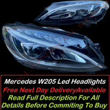 Mercedes-Benz C Class W205 2014-2018 Genuine OEM Headlights Headlamps Left And Right Side Complete Pair