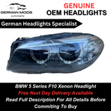 BMW 5 Series F10 f11 2013-2018 LCI Bi-Xenon Headlight Left/Passenger/Near Side OEM 63117343907 Complete Unit