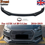 AUDI A4 B9 SLINE FRONT Bumper LIP SPLITTER SPOILER  2016-2019 Carbon Fibre Print