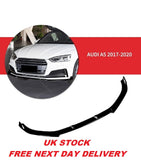 Audi A5 S Line 2017-2020 Gloss Black Front Bumper Lip Spoiler Chin Splitter