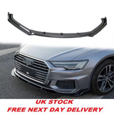 Audi A6 2019 2020 Front Bumper Lip Spoiler Chin Splitter Gloss Black