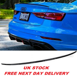 AUDI A3 SALOON Rear Tailgate Boot lid trunk Spoiler 2013-19 S3 style gloss black