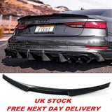 Audi A3 S3 RS3 Saloon/Sedan Rear Boot Trunk Spoiler M4 Style 2013-19 Gloss Black