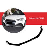 Audi A5 S Line 2017-2020 Gloss Black Front Bumper Lip Spoiler Chin Splitter